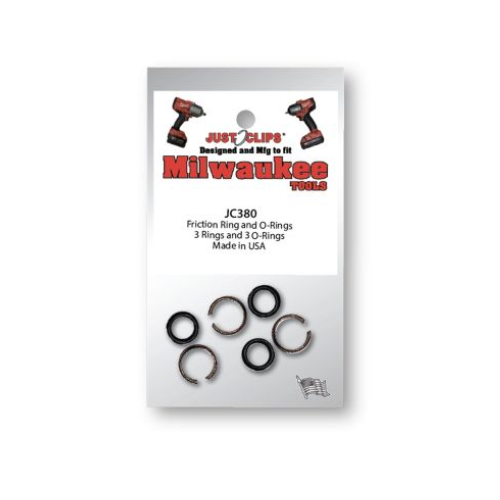 JUST CLIPS 3/8" FRICTION RINGS & O-RINGS FOR MILWAUKEE TOOLS - 10 PACK