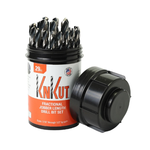 KnKut KnKut 29 Piece Drill Buddy Jobber Length Drill Bit Set 1/16"-1/2" by 64ths