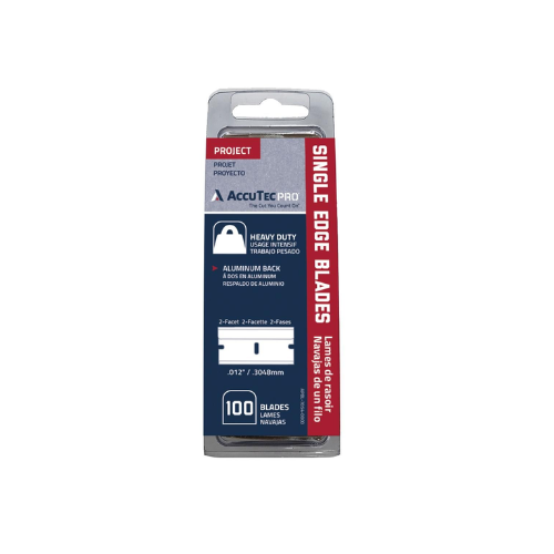 AccuTec Pro Single Edge Razor Blades .012 2 Facet, 100 per box