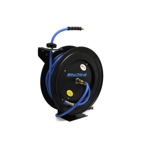 BluBird 3/8" x 50 Retractable Air Hose Reel - Black