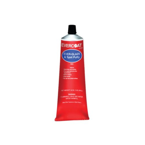 Fibre glass Evercoat Ever-Glaze and Red Lacquer Spot Putty Paste - 1 Pound Tube