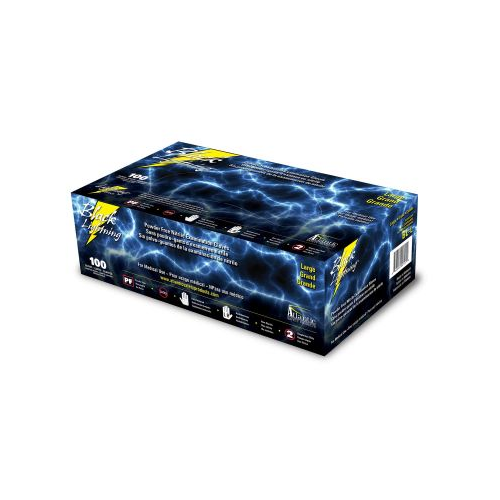 Atlantic Safety Company Black Lightning Medium Black Nitrile Gloves