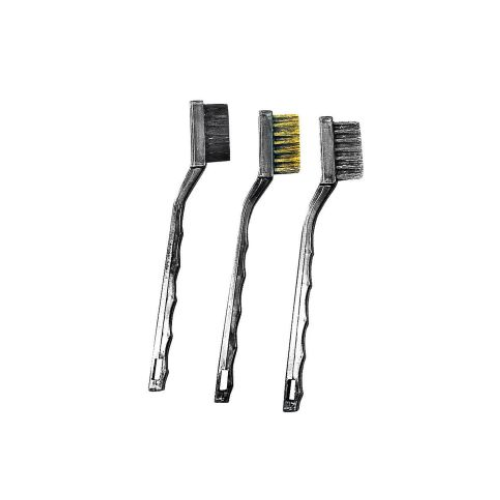 K Tool International Mini Brush Set 3 Piece (Brass/Nylon/Steel Brushes)